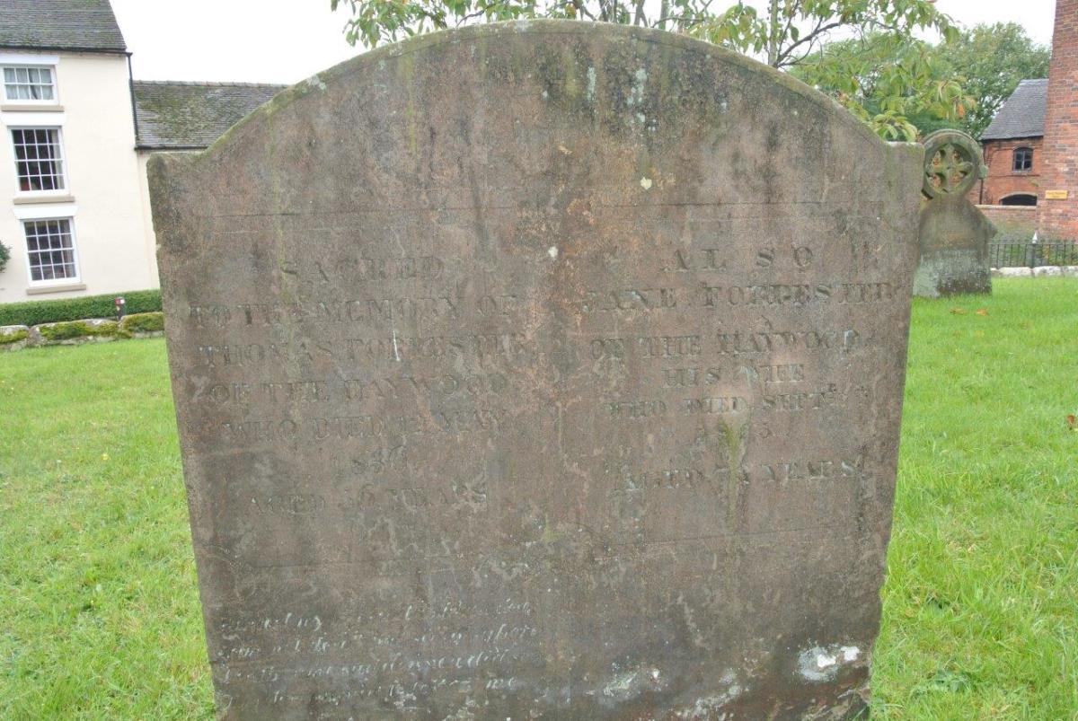 Thomas Forrester buried 1836