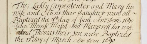 Baptism-Thomas-Mary-Lockley-daughter-Anne-9th-of-June-1690-carpenter