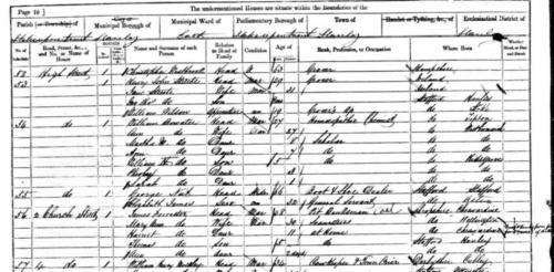 Census 1861 Forresters Stoke upon Trent