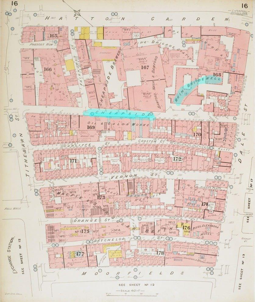 Cheapside fire insurance plan 1888