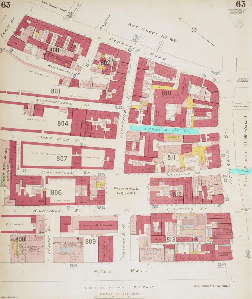 Fire insurance plan 1888 - Lower Milk street