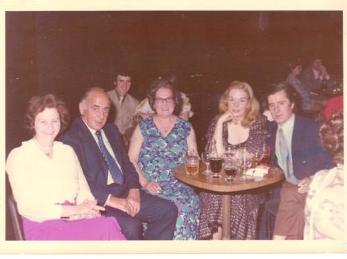 Marge & Dave with aunty Mary & John Hughes and Jackie Smith about 1972 Summerland IoM