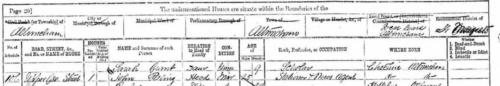 Sarah Grant 1871 census Altrincham (continuation of Hugh Grant registration